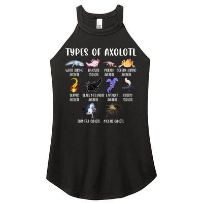 Types Of Axolotl Art Cute Different Species Of Axolotl Women's Perfect Tri Rocker Tank
