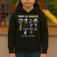 Types Of Axolotl Art Cute Different Species Of Axolotl Kids Hoodie