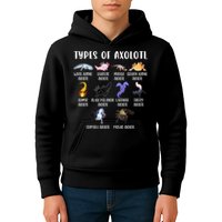 Types Of Axolotl Art Cute Different Species Of Axolotl Kids Hoodie