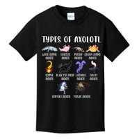 Types Of Axolotl Art Cute Different Species Of Axolotl Kids T-Shirt