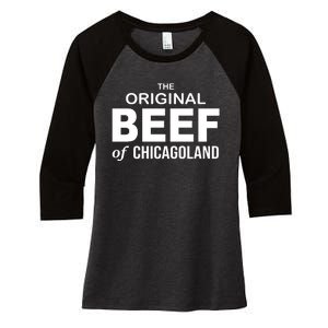 The Original Beef Of Chicago Land Women's Tri-Blend 3/4-Sleeve Raglan Shirt