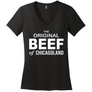 The Original Beef Of Chicago Land Women's V-Neck T-Shirt