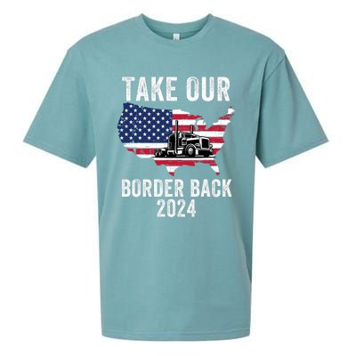 Take Our Border Back I Stand With Texas Truck Convoy 2024 Sueded Cloud Jersey T-Shirt