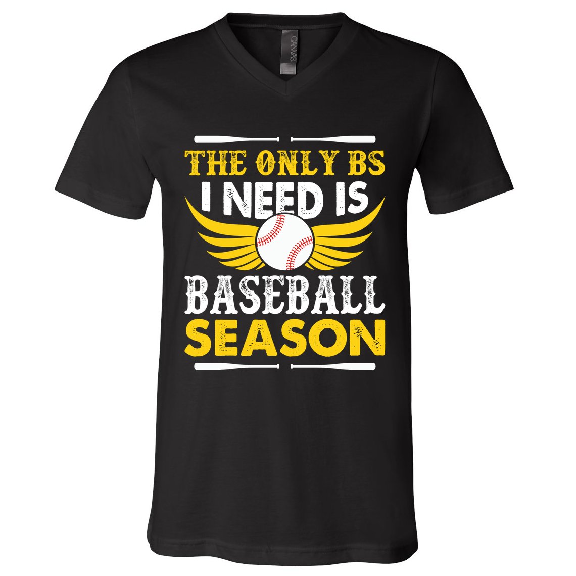 The Only BS I Need Is Baseball Season Vintage V-Neck T-Shirt