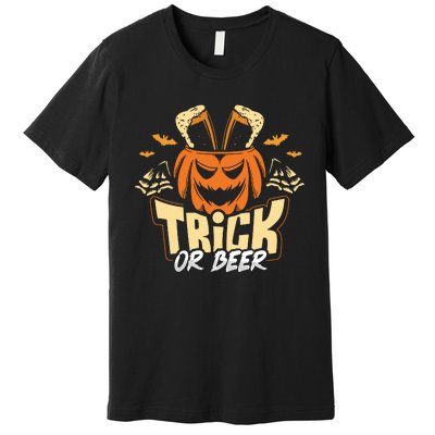 Trick Or Beer Funny Drinking Halloween Sweatshirt Premium T-Shirt