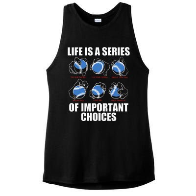 Types of Baseball Pitches Life Choices Pitcher Player Gift Ladies PosiCharge Tri-Blend Wicking Tank