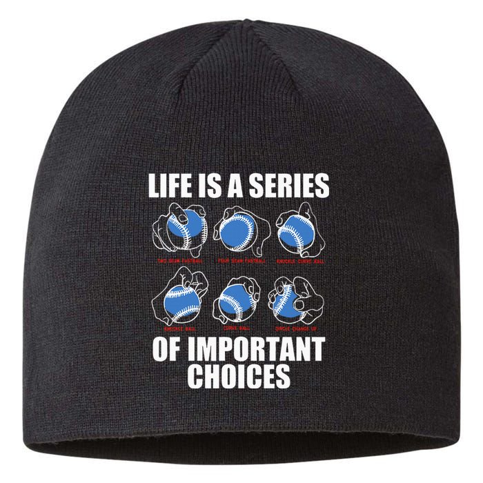 Types of Baseball Pitches Life Choices Pitcher Player Gift Sustainable Beanie