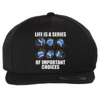 Types of Baseball Pitches Life Choices Pitcher Player Gift Wool Snapback Cap