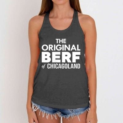 The Original Berf Of Chicagoland Funny Printing Mistake Women's Knotted Racerback Tank