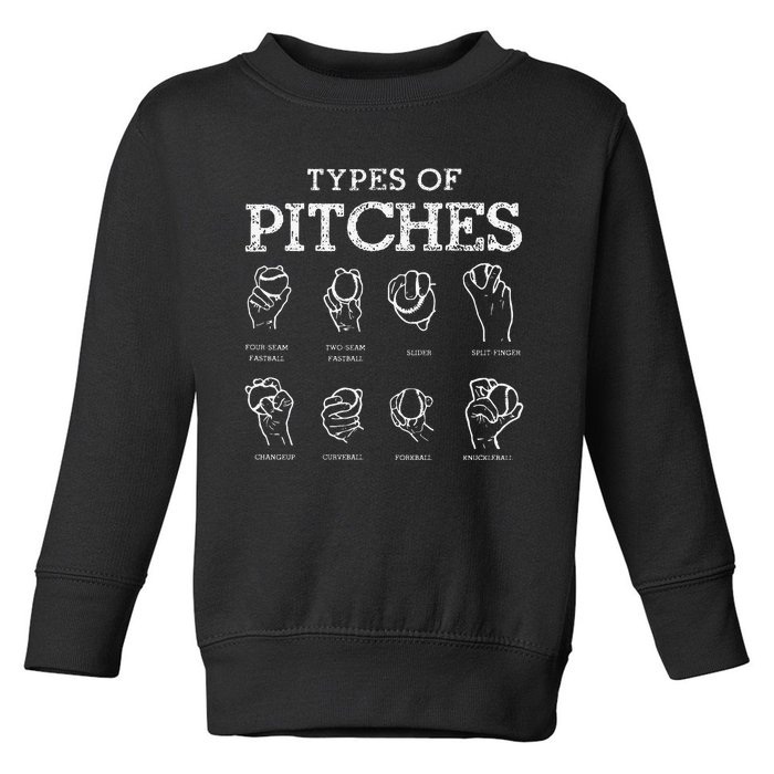 Types of Baseball Pitches Life Choices Pitcher Player Toddler Sweatshirt