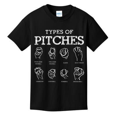 Types of Baseball Pitches Life Choices Pitcher Player Kids T-Shirt