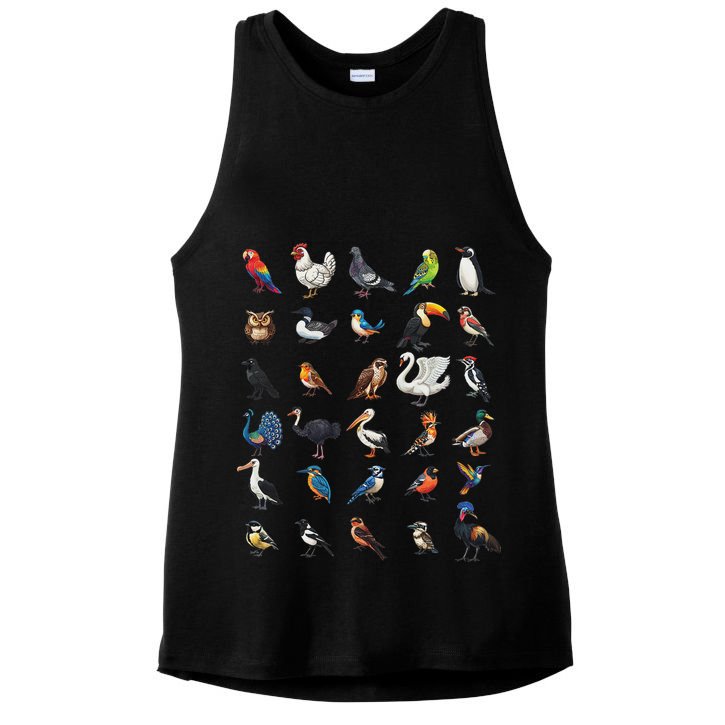 Types Of Birds Educational Ladies PosiCharge Tri-Blend Wicking Tank