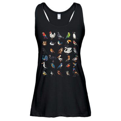 Types Of Birds Educational Ladies Essential Flowy Tank