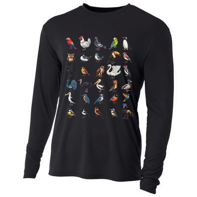 Types Of Birds Educational Cooling Performance Long Sleeve Crew