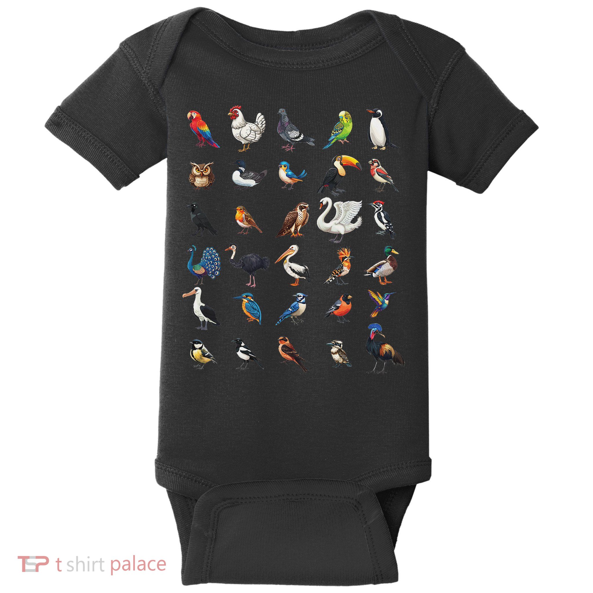 Types Of Birds Educational Baby Bodysuit