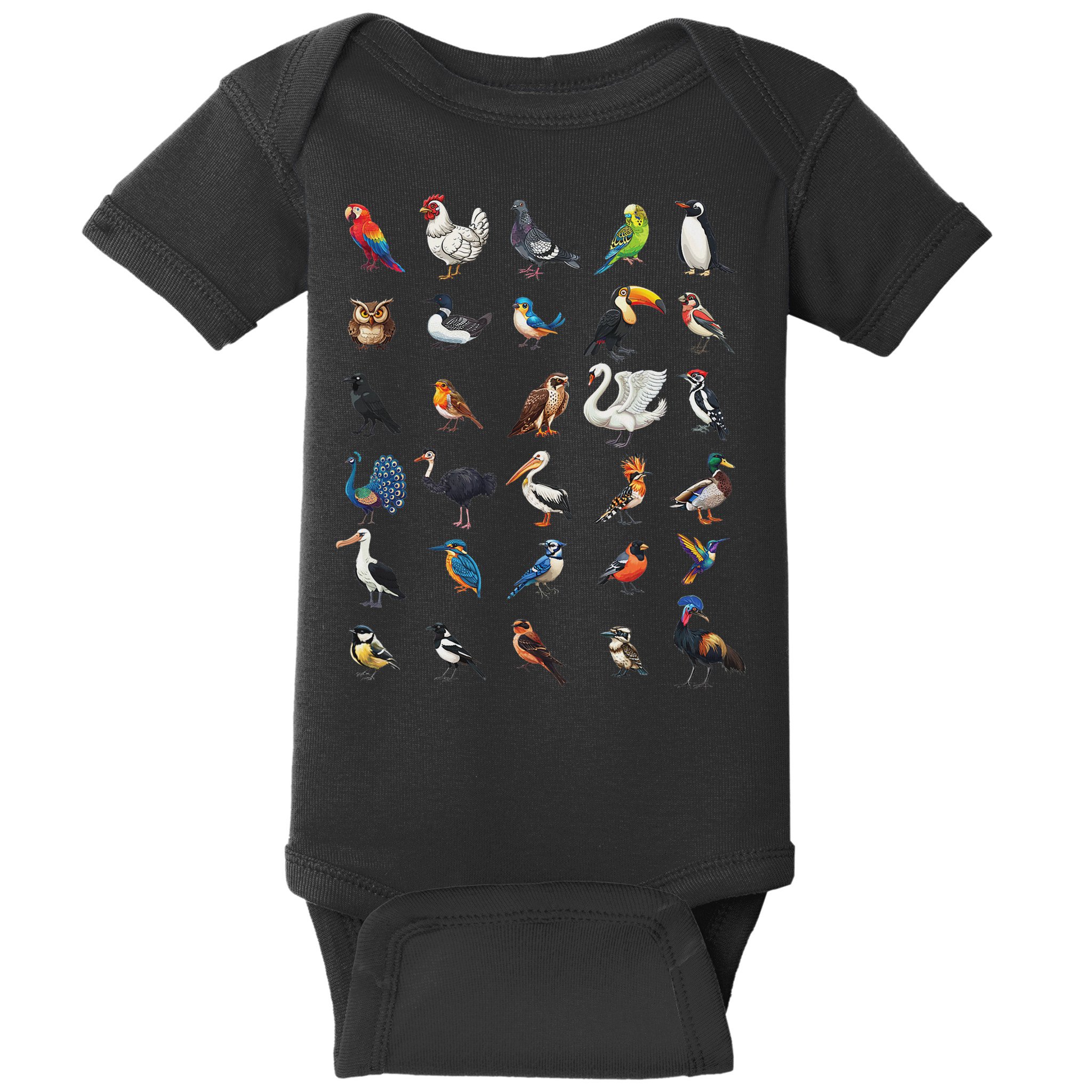 Types Of Birds Educational Baby Bodysuit