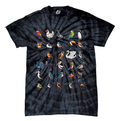 Types Of Birds Educational Tie-Dye T-Shirt