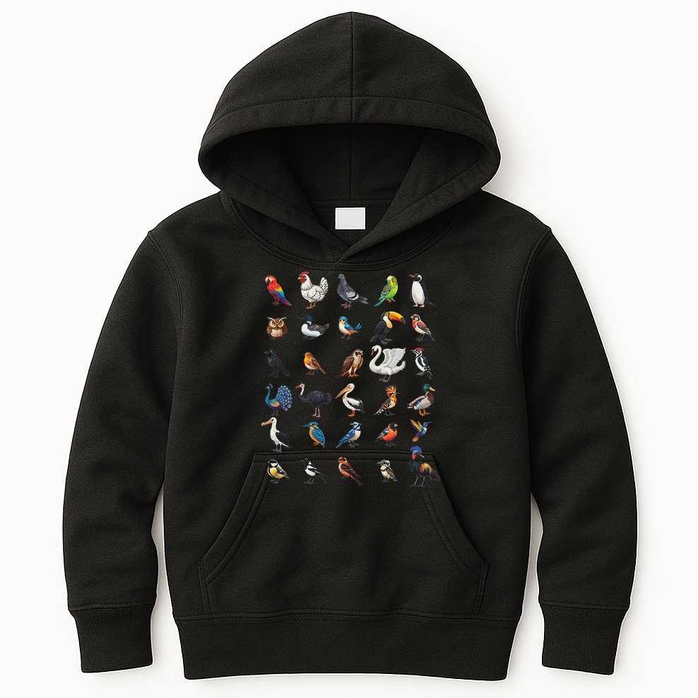 Types Of Birds Educational Kids Hoodie
