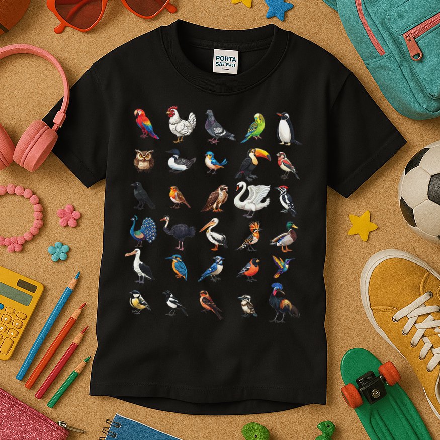 Types Of Birds Educational Kids T-Shirt