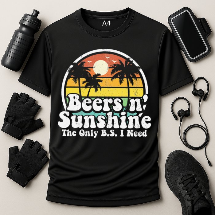 The Only BS I Need Is Beers and Sunshine Retro Beach Gift Performance Shirt