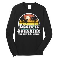 The Only BS I Need Is Beers and Sunshine Retro Beach Gift Long Sleeve Shirt