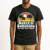 The Only BS I Need Is Beers and Sunshine Retro Beach Gift Tall T-Shirt