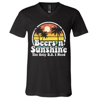 The Only BS I Need Is Beers and Sunshine Retro Beach Gift V-Neck T-Shirt