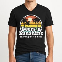 The Only BS I Need Is Beers and Sunshine Retro Beach Gift V-Neck T-Shirt