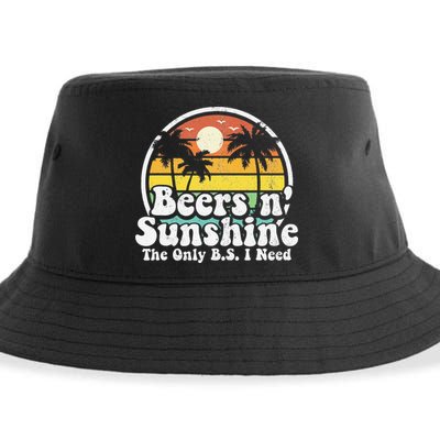 The Only BS I Need Is Beers and Sunshine Retro Beach Gift Sustainable Bucket Hat