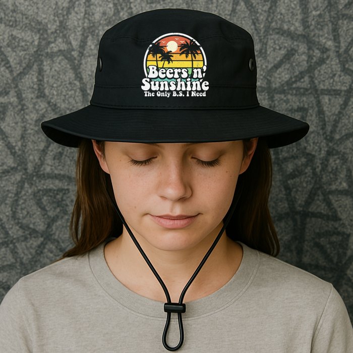 The Only BS I Need Is Beers and Sunshine Retro Beach Gift Bucket Hat