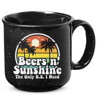 The Only BS I Need Is Beers and Sunshine Retro Beach Gift 15oz Campfire Ceramic Mug