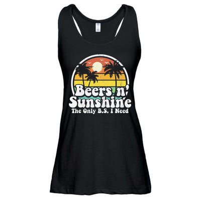 The Only BS I Need Is Beers and Sunshine Retro Beach Gift Ladies Essential Flowy Tank