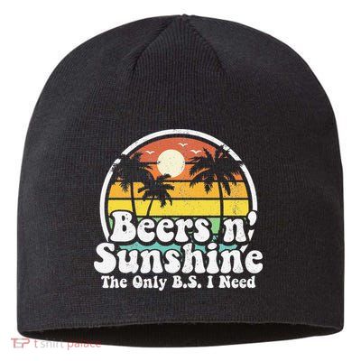 The Only BS I Need Is Beers and Sunshine Retro Beach Gift Sustainable Beanie