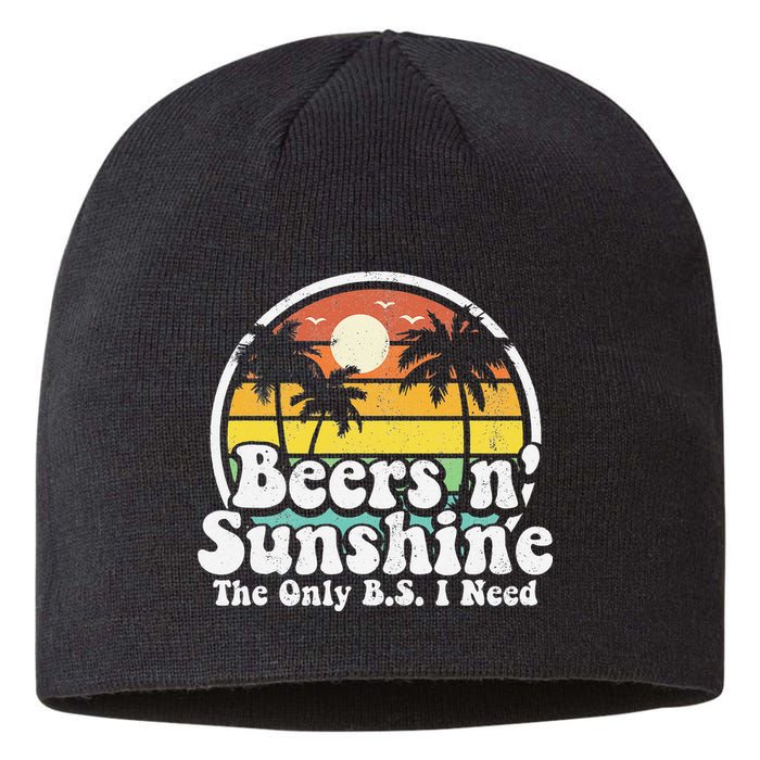 The Only BS I Need Is Beers and Sunshine Retro Beach Gift Sustainable Beanie