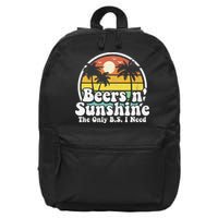 The Only BS I Need Is Beers and Sunshine Retro Beach Gift 16 in Basic Backpack
