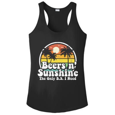 The Only BS I Need Is Beers and Sunshine Retro Beach Gift Ladies PosiCharge Competitor Racerback Tank