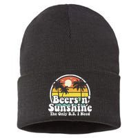 The Only BS I Need Is Beers and Sunshine Retro Beach Gift Sustainable Knit Beanie