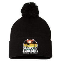 The Only BS I Need Is Beers and Sunshine Retro Beach Gift Pom Pom 12in Knit Beanie