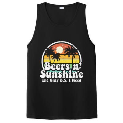 The Only BS I Need Is Beers and Sunshine Retro Beach Gift PosiCharge Competitor Tank