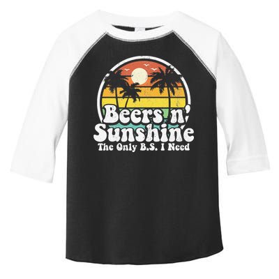 The Only BS I Need Is Beers and Sunshine Retro Beach Gift Toddler Fine Jersey T-Shirt