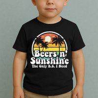 The Only BS I Need Is Beers and Sunshine Retro Beach Gift Toddler T-Shirt