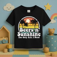 The Only BS I Need Is Beers and Sunshine Retro Beach Gift Toddler T-Shirt