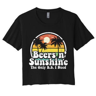The Only BS I Need Is Beers and Sunshine Retro Beach Gift Crop Top