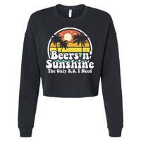 The Only BS I Need Is Beers and Sunshine Retro Beach Gift Cropped Pullover Crew