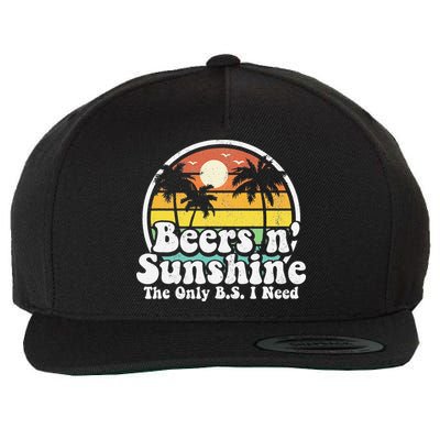 The Only BS I Need Is Beers and Sunshine Retro Beach Gift Wool Snapback Cap