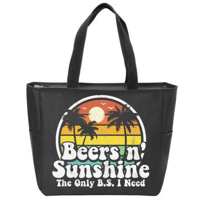 The Only BS I Need Is Beers and Sunshine Retro Beach Gift Zip Tote Bag