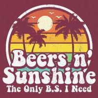 The Only BS I Need Is Beers and Sunshine Retro Beach Gift 16oz Travel Tumbler