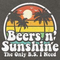 The Only BS I Need Is Beers and Sunshine Retro Beach Gift Cotton Canvas Backpack
