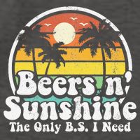 The Only BS I Need Is Beers and Sunshine Retro Beach Gift Vector Backpack