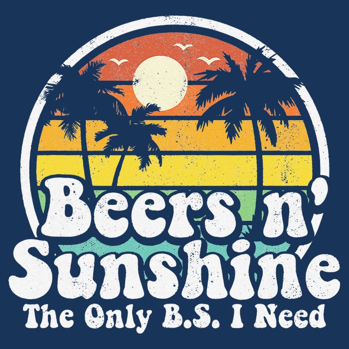 The Only BS I Need Is Beers and Sunshine Retro Beach Gift Infant Baby Jersey Bodysuit
